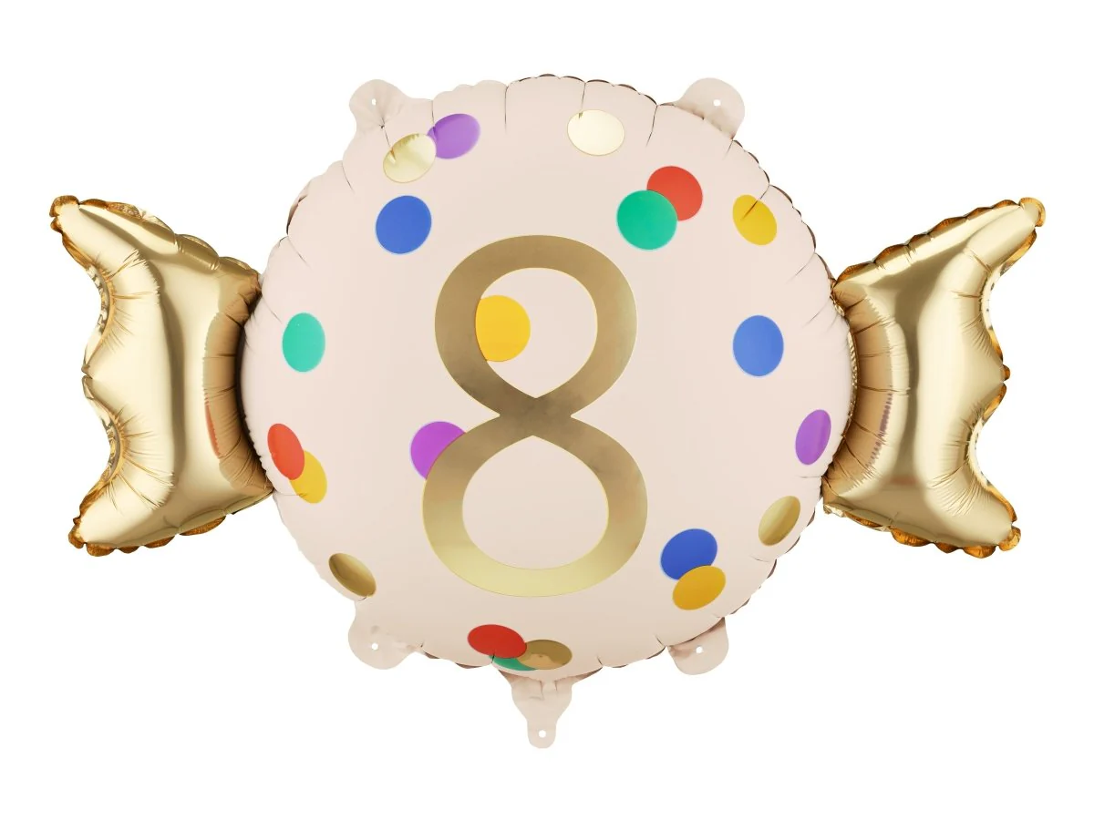 Folie Helium Ballon 8 Jaar Snoep 61cm Leeg
