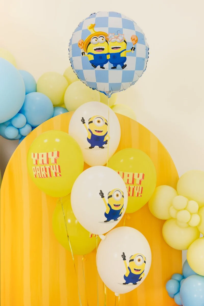 Folie Helium Ballon Minions 35x35cm Blauw Leeg - Image 2