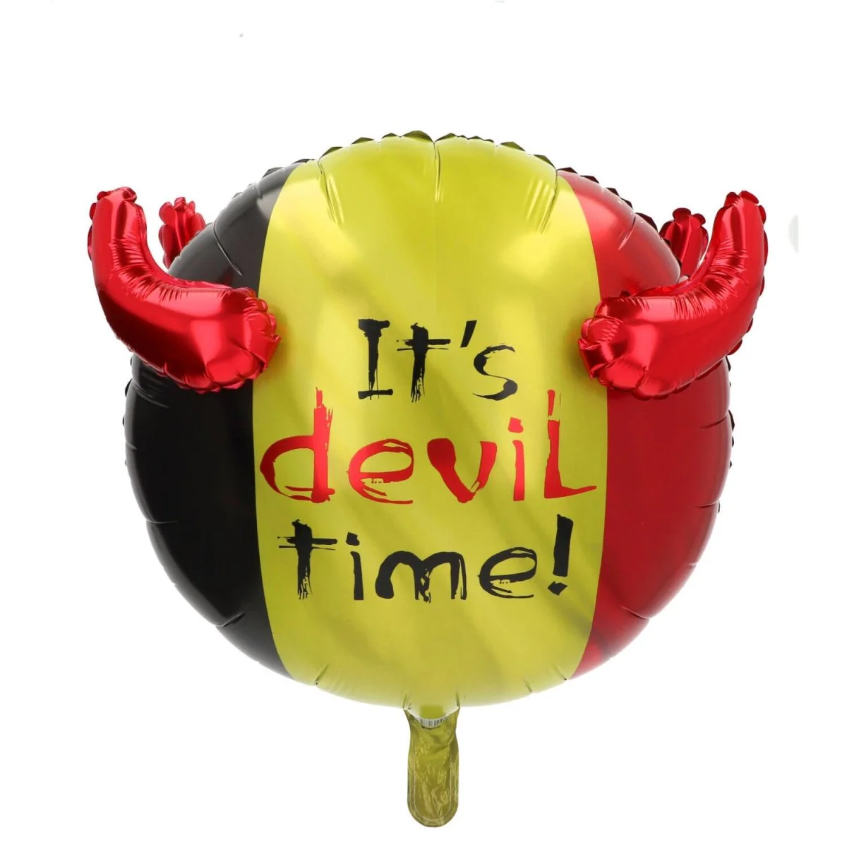 Folieballon 3D België 'It's Devil Time!' - 56 cm leeg