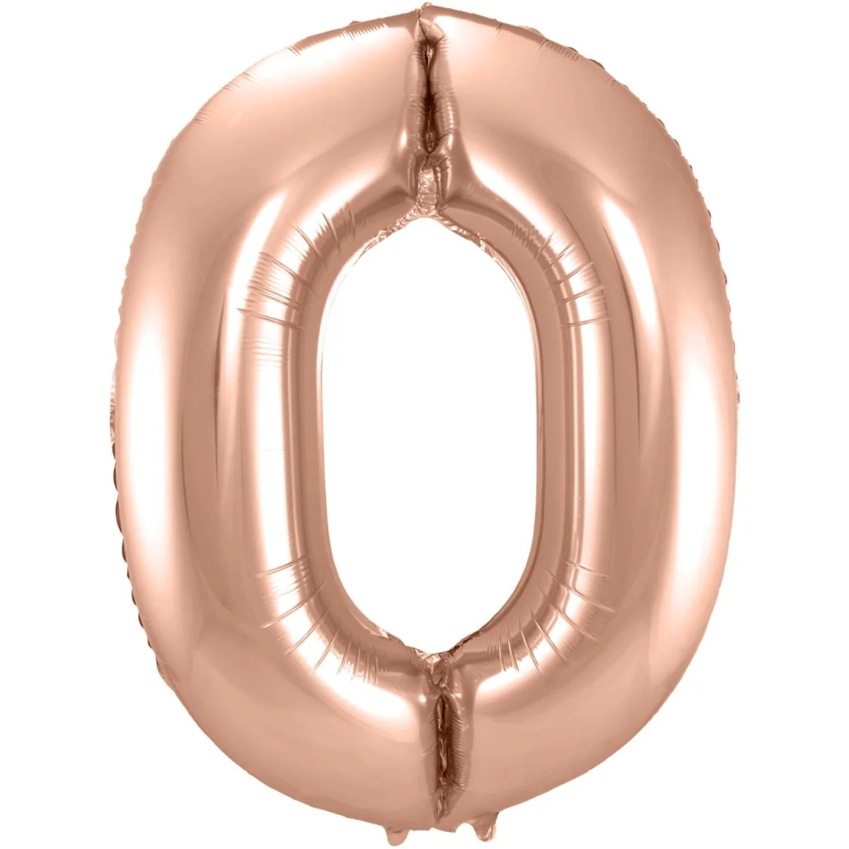 Folieballon Cijfer 0 - Rosé Goud - 86 cm