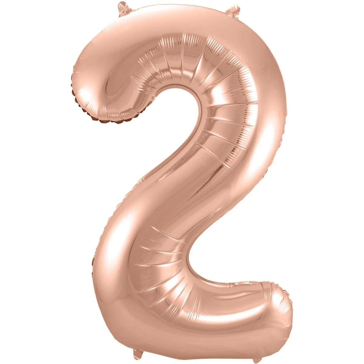 Folieballon Cijfer 2 - Rosé Goud - 86 cm