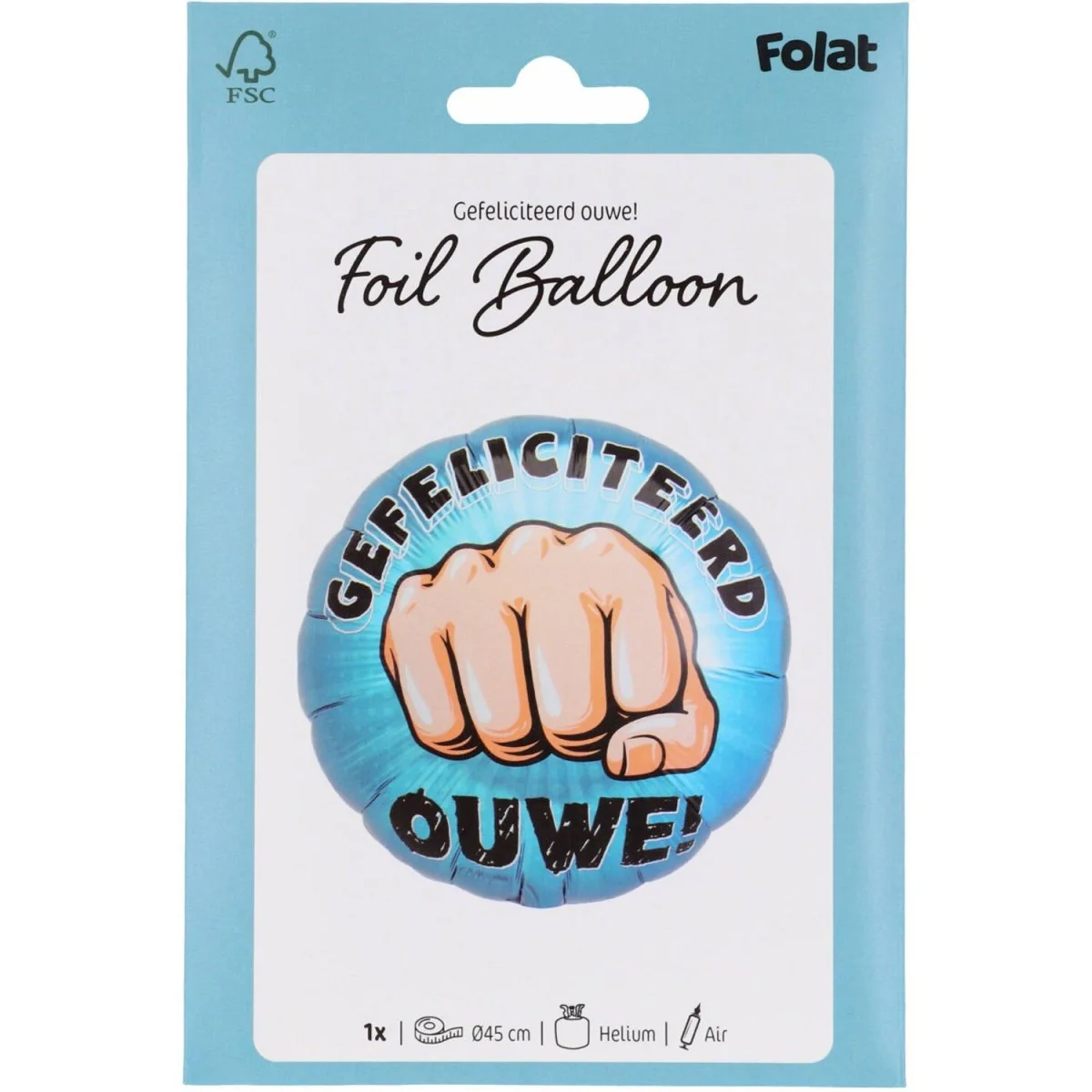 Folieballon 'Gefeliciteerd ouwe' - 45cm - Image 2