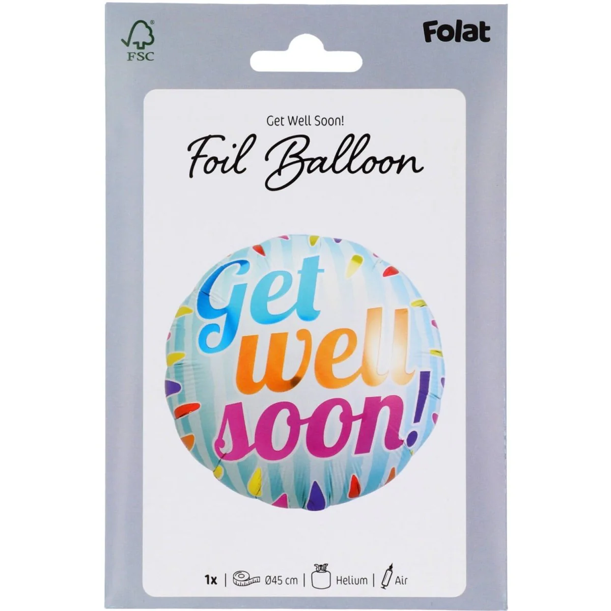Folieballon Get Well Soon Meerkleurig - 45cm - Image 2