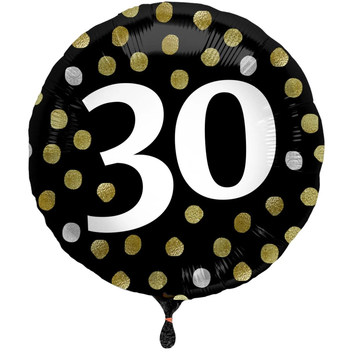 Folieballon Glossy Black 30 Jaar - 45cm