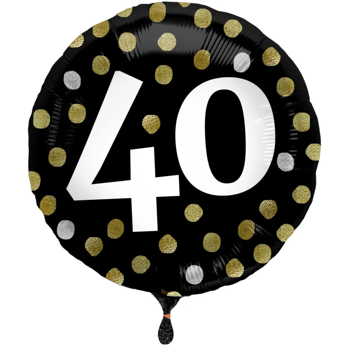 Folieballon Glossy Black 40 Jaar - 45cm