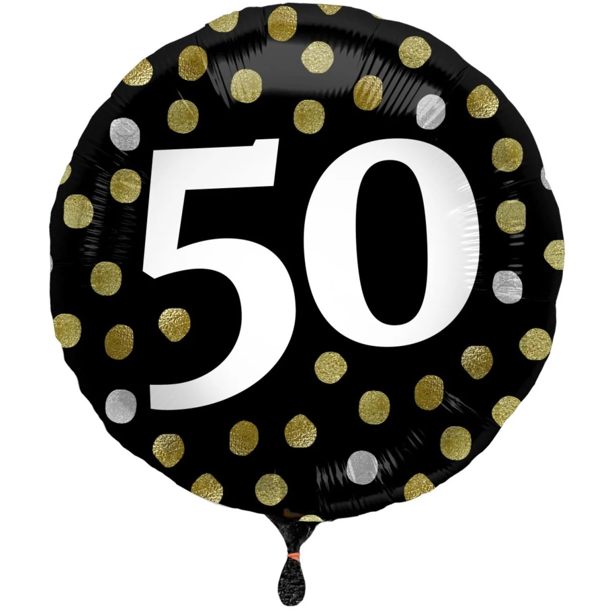 Folieballon Glossy Black 50 Jaar - 45cm