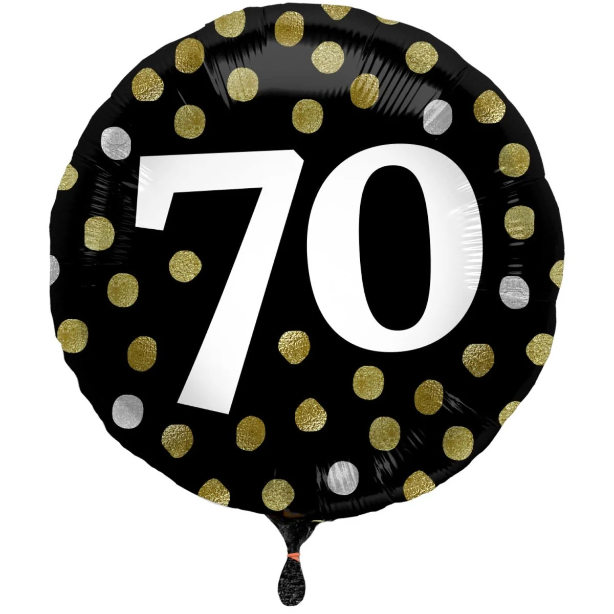 Folieballon Glossy Black 70 Jaar - 45cm