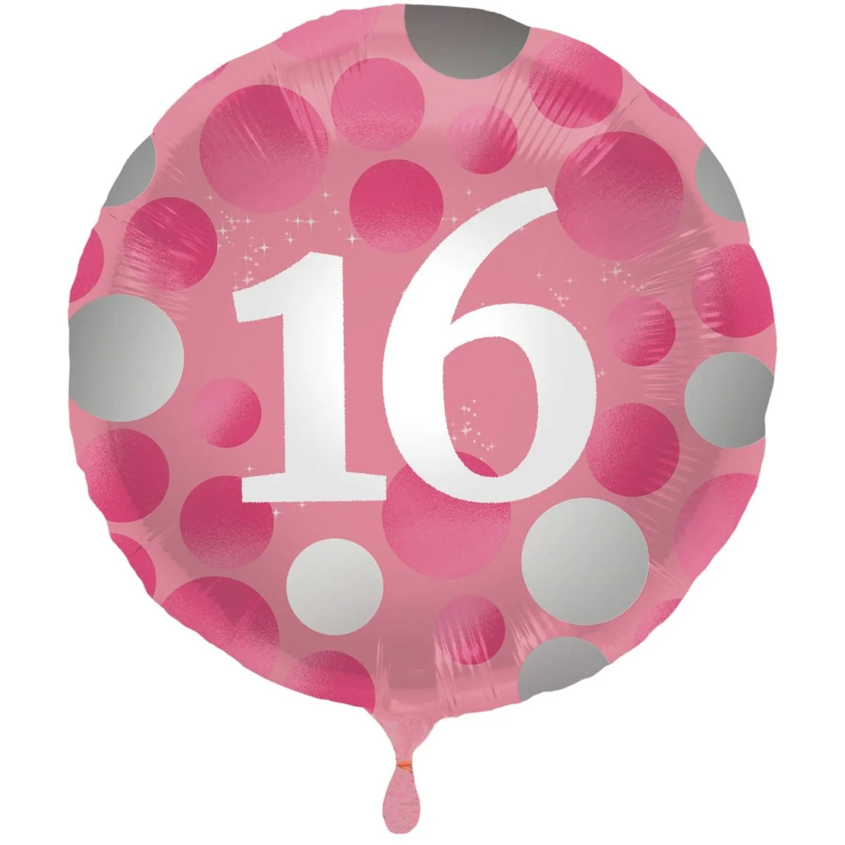Folieballon Glossy Pink 16 Jaar - 45cm