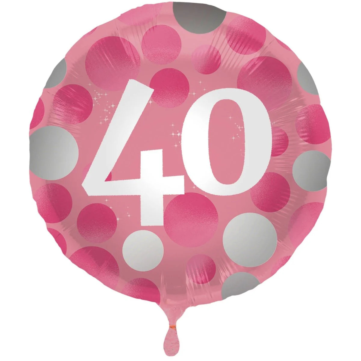 Folieballon Glossy Pink 40 Jaar - 45cm