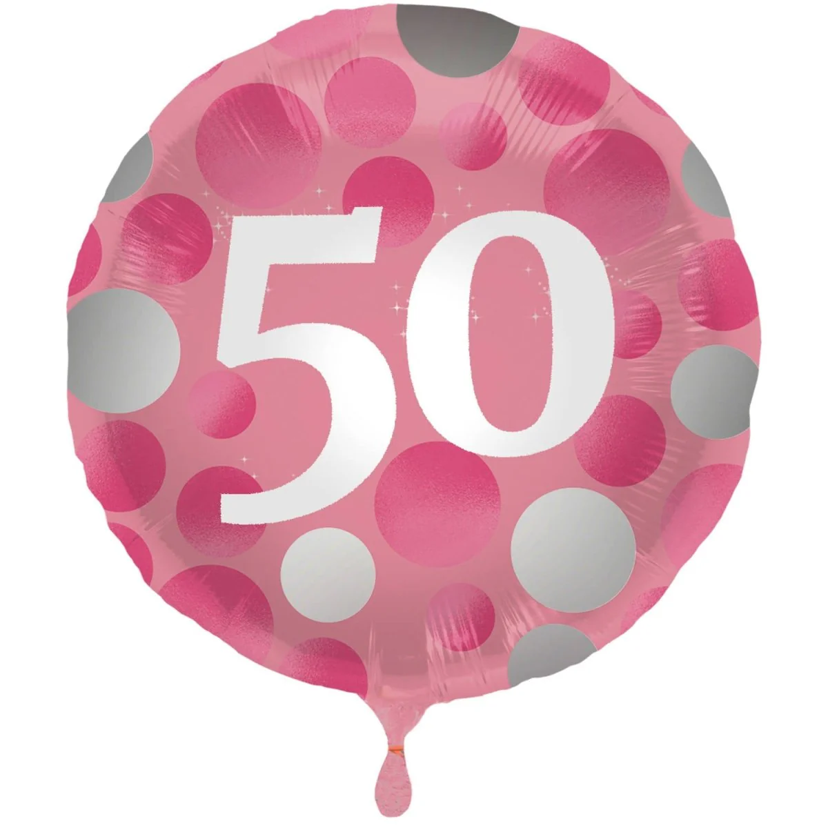 Folieballon Glossy Pink 50 Jaar - 45cm