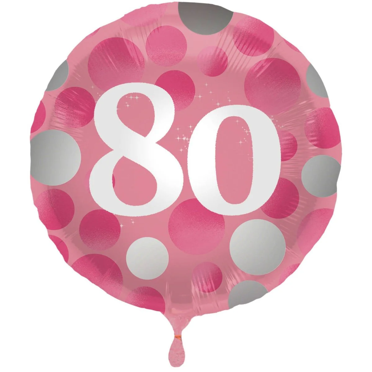Folieballon Glossy Pink 80 Jaar - 45cm