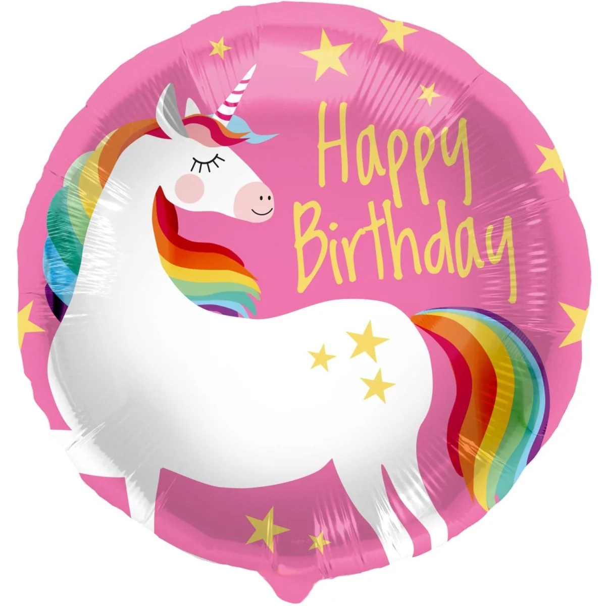 Folieballon 'Happy Birthday' Eenhoorn Roze - 45cm