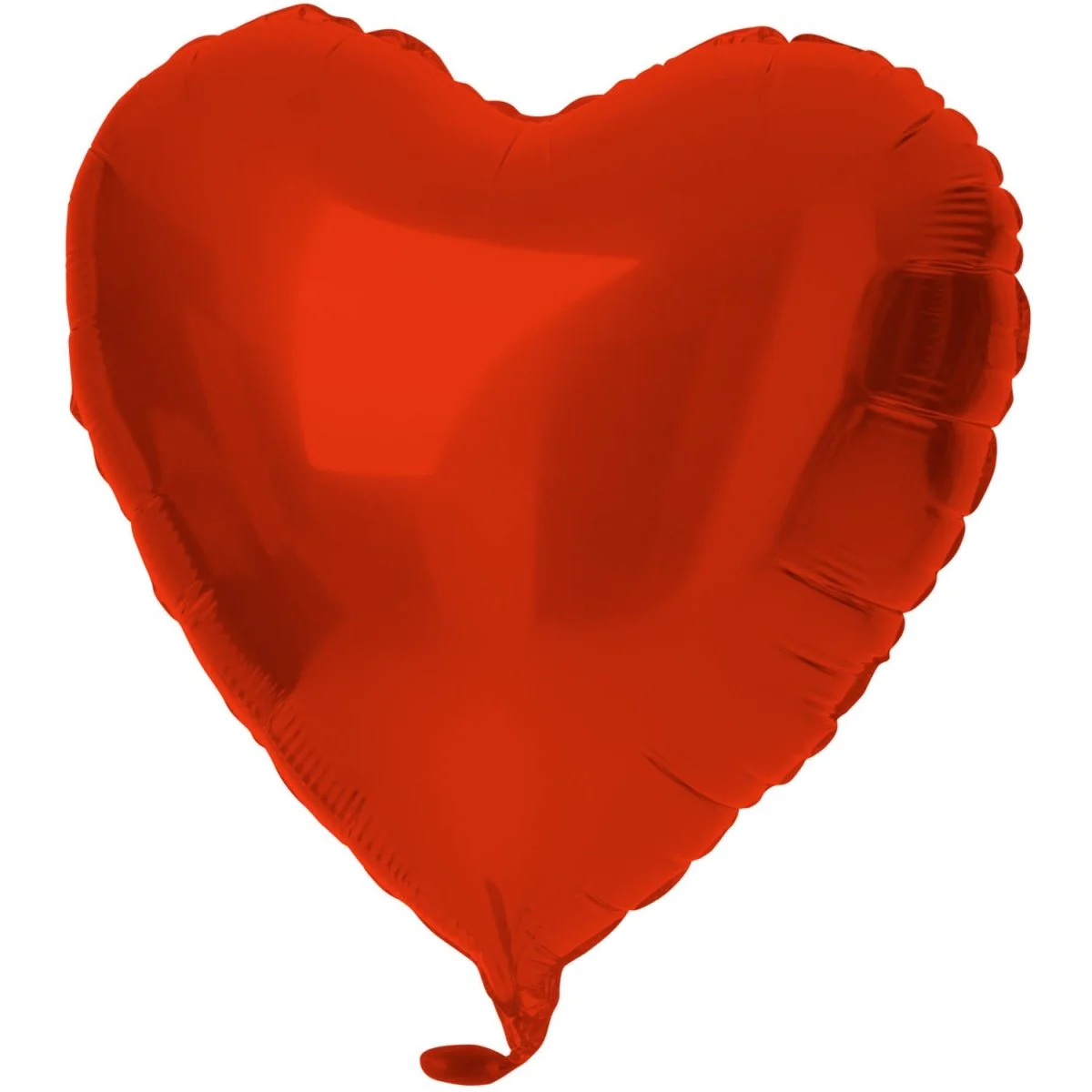 Folieballon Hartvormig Rood Metallic Mat - 45 cm