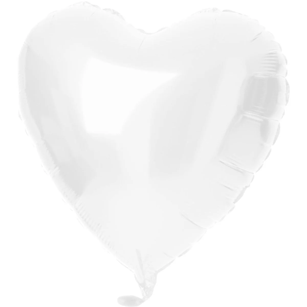 Folieballon Hartvormig Wit Metallic Mat - 45 cm