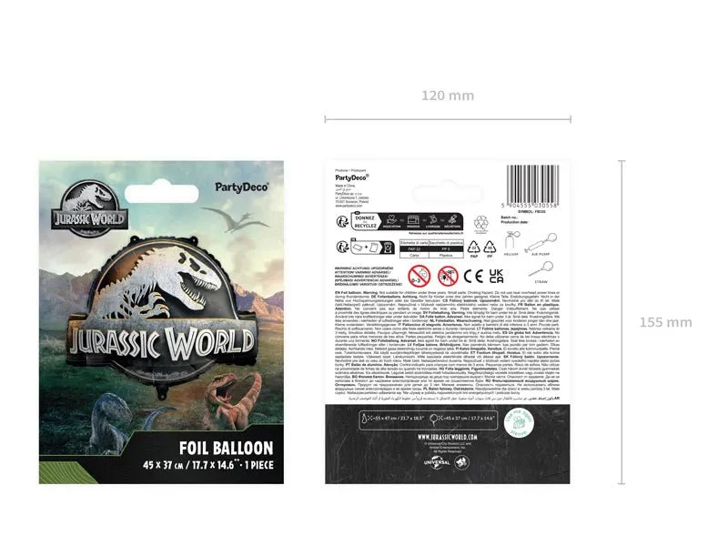 Folieballon Jurassic World-logo, 45 x 37 cm, mix - Image 3