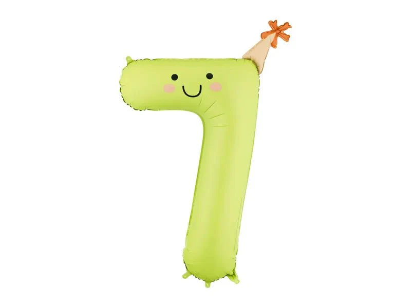 Folieballon met het cijfer "7", 86 cm, lichtgroen