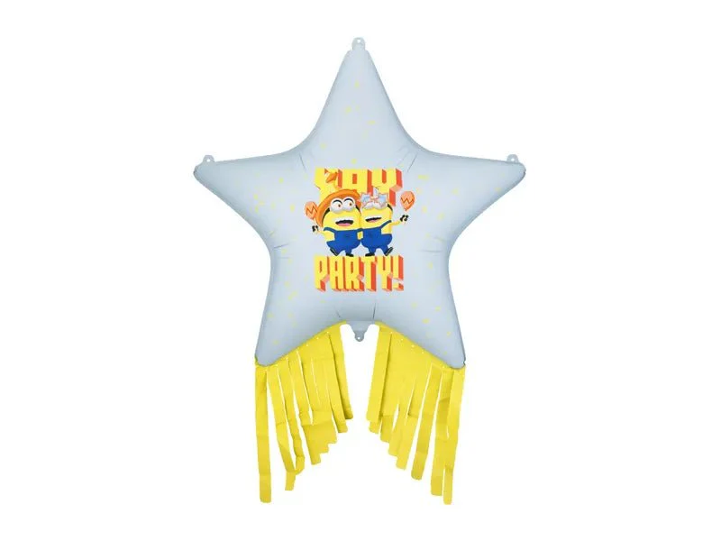 Folieballon Ster met kwastjes Minions, 72x72 cm, mix