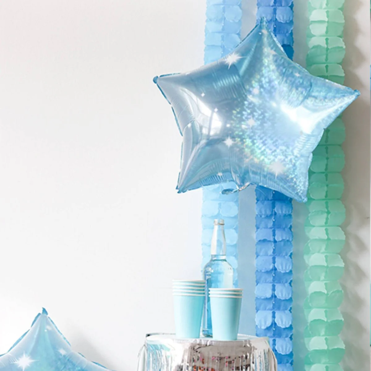 Folieballon Stervormig Galactic Aqua - 45 cm - Image 2