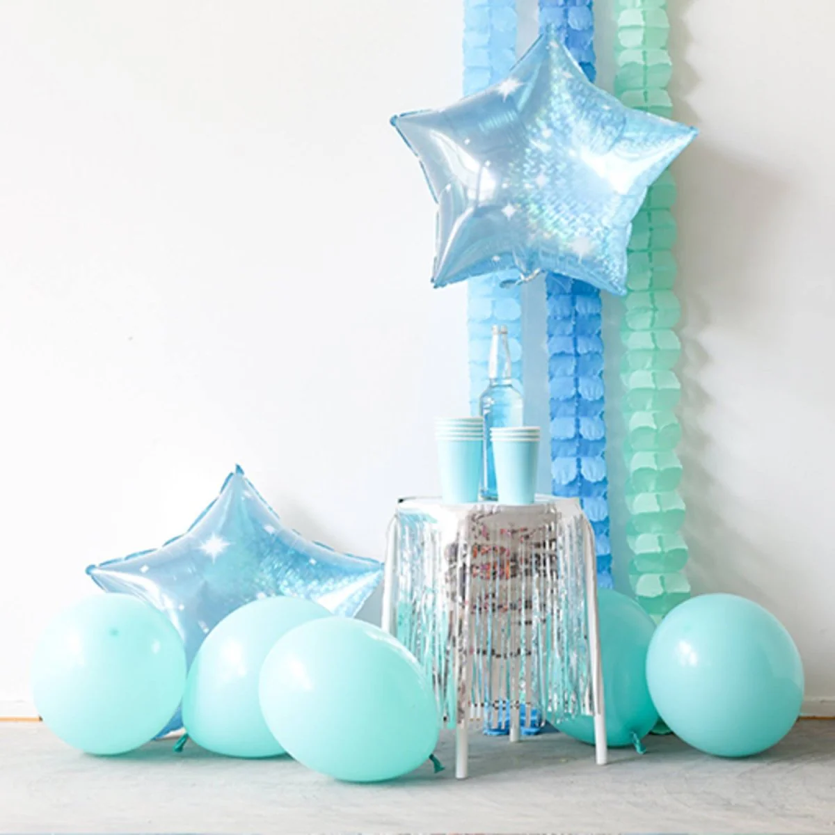 Folieballon Stervormig Galactic Aqua - 45 cm - Image 3