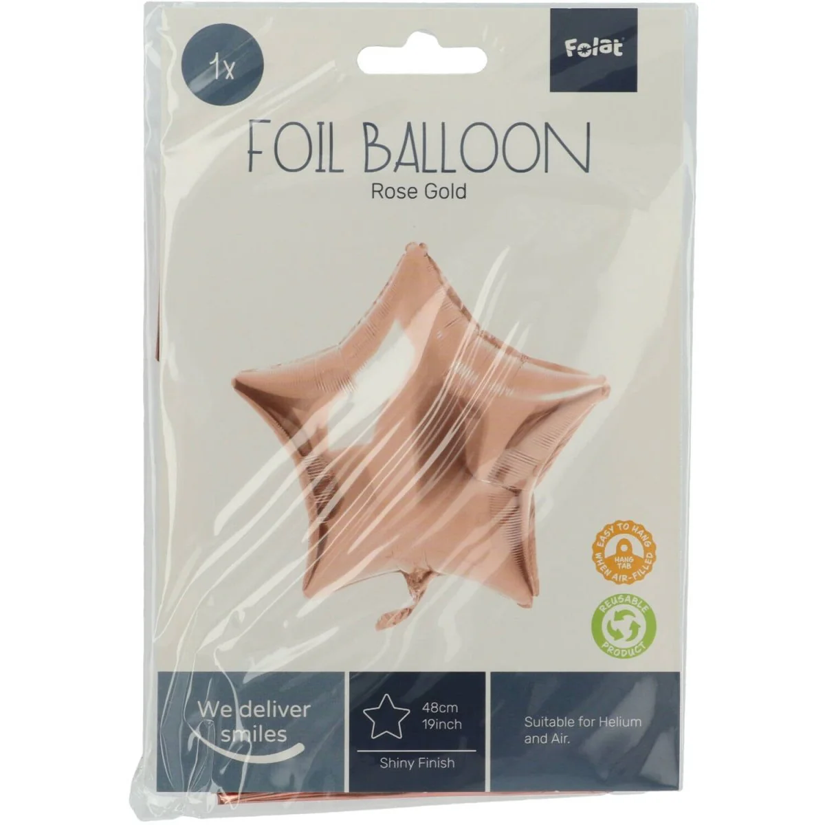 Folieballon Stervormig Roségoud - 45 cm - Image 2