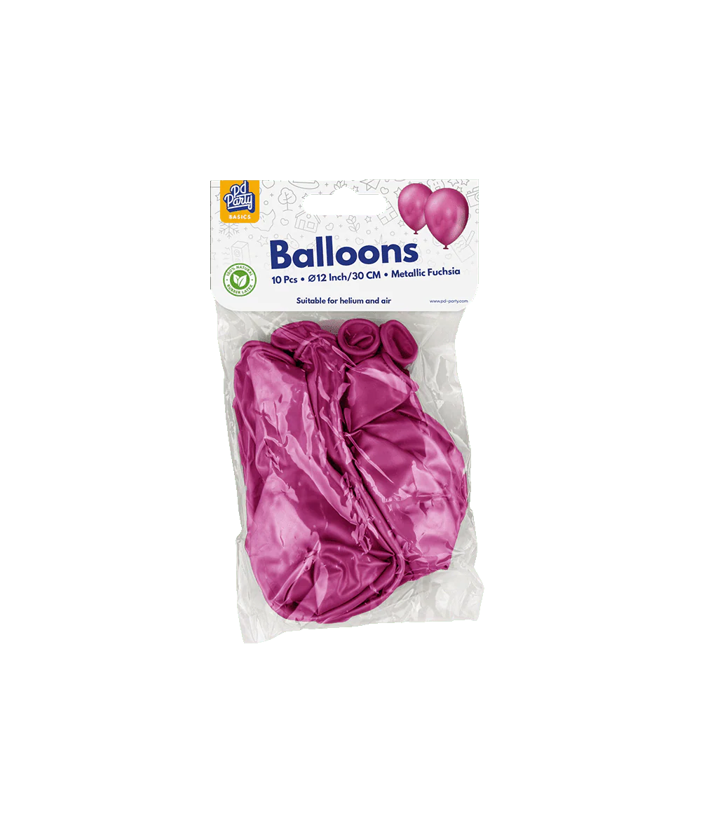 Fuchsia Ballonnen Metallic 30cm 10st - Image 2