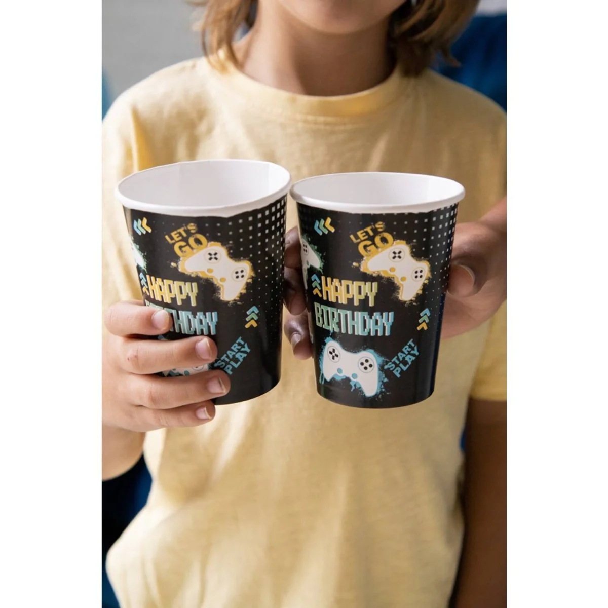 Gaming Party Bekers Zwart 250ml 8st - Image 3