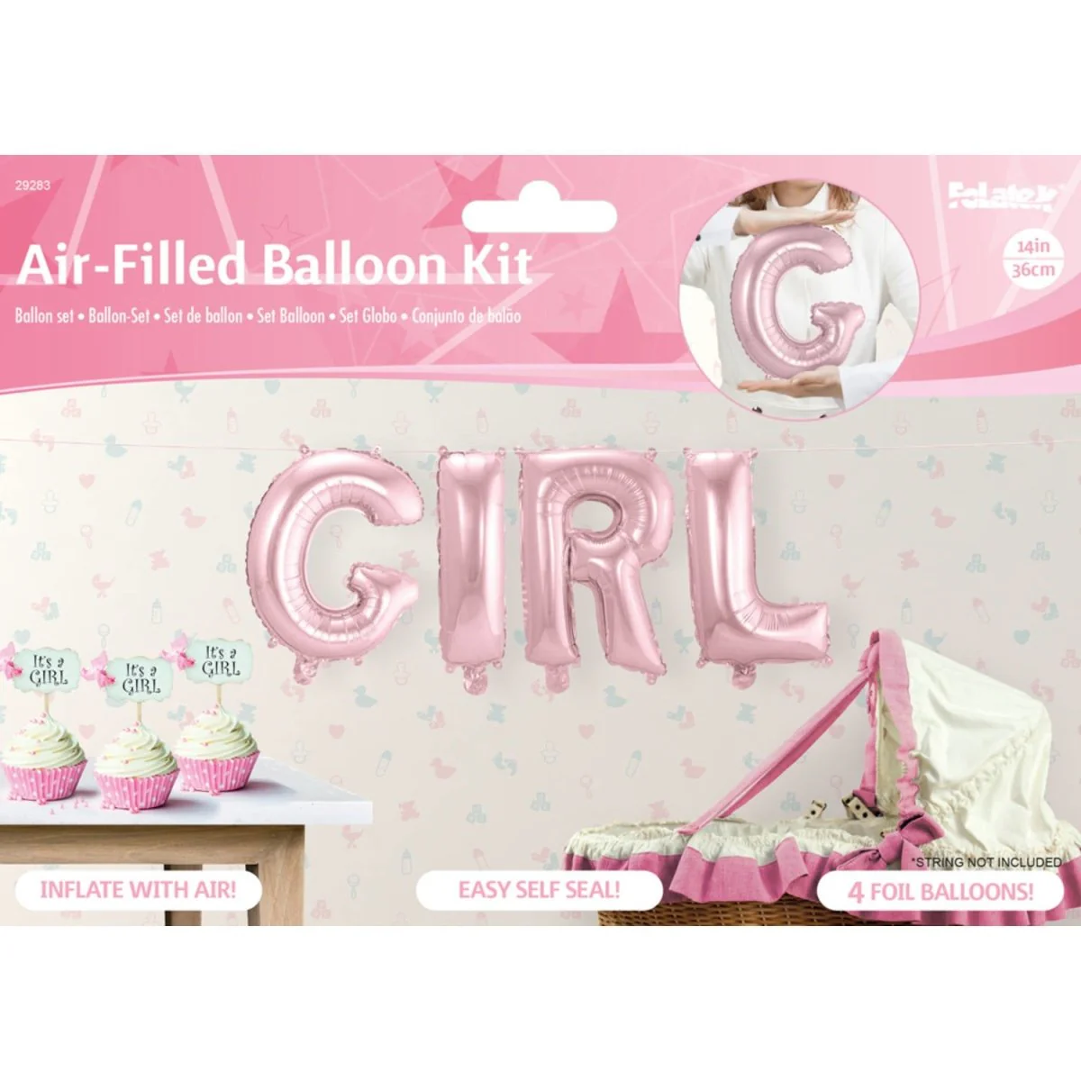 Geboorte Ballonnen Letter Set Girl 36cm - Image 3