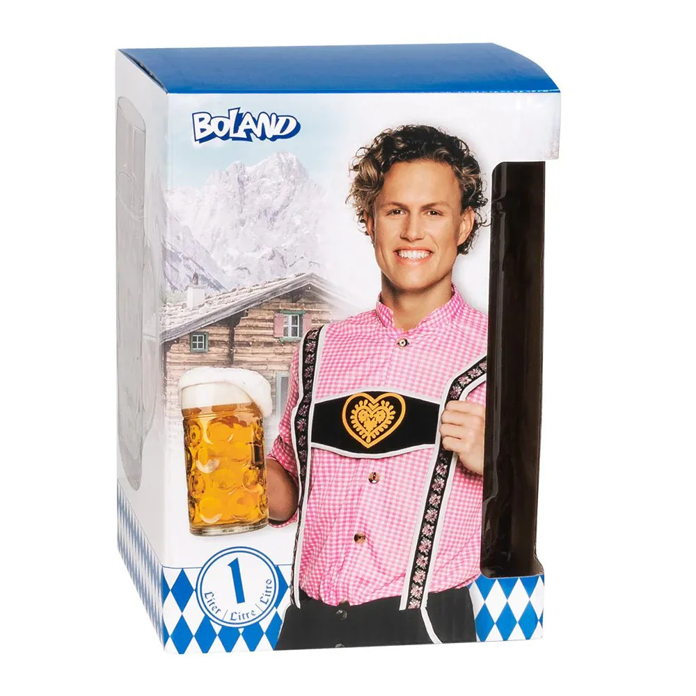 Geel Witte Bierpul Glas Xxl - Image 3