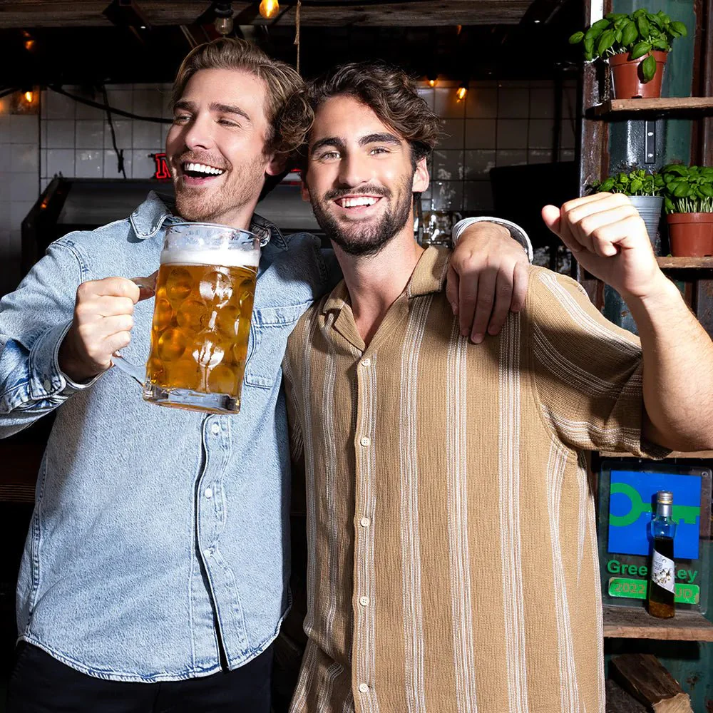 Geel Witte Bierpul Glas Xxl - Image 4