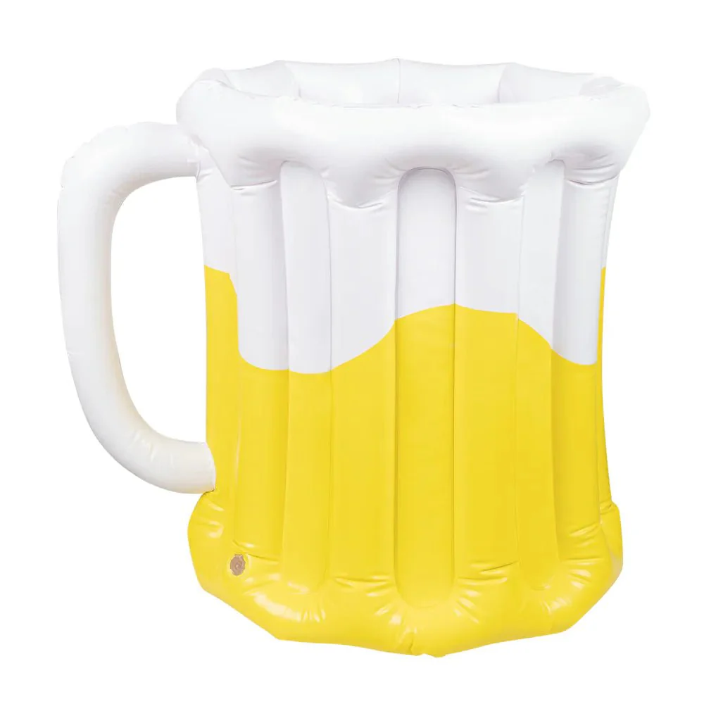 Geel Witte Bierpul Opblaasbaar 46cm - Image 3