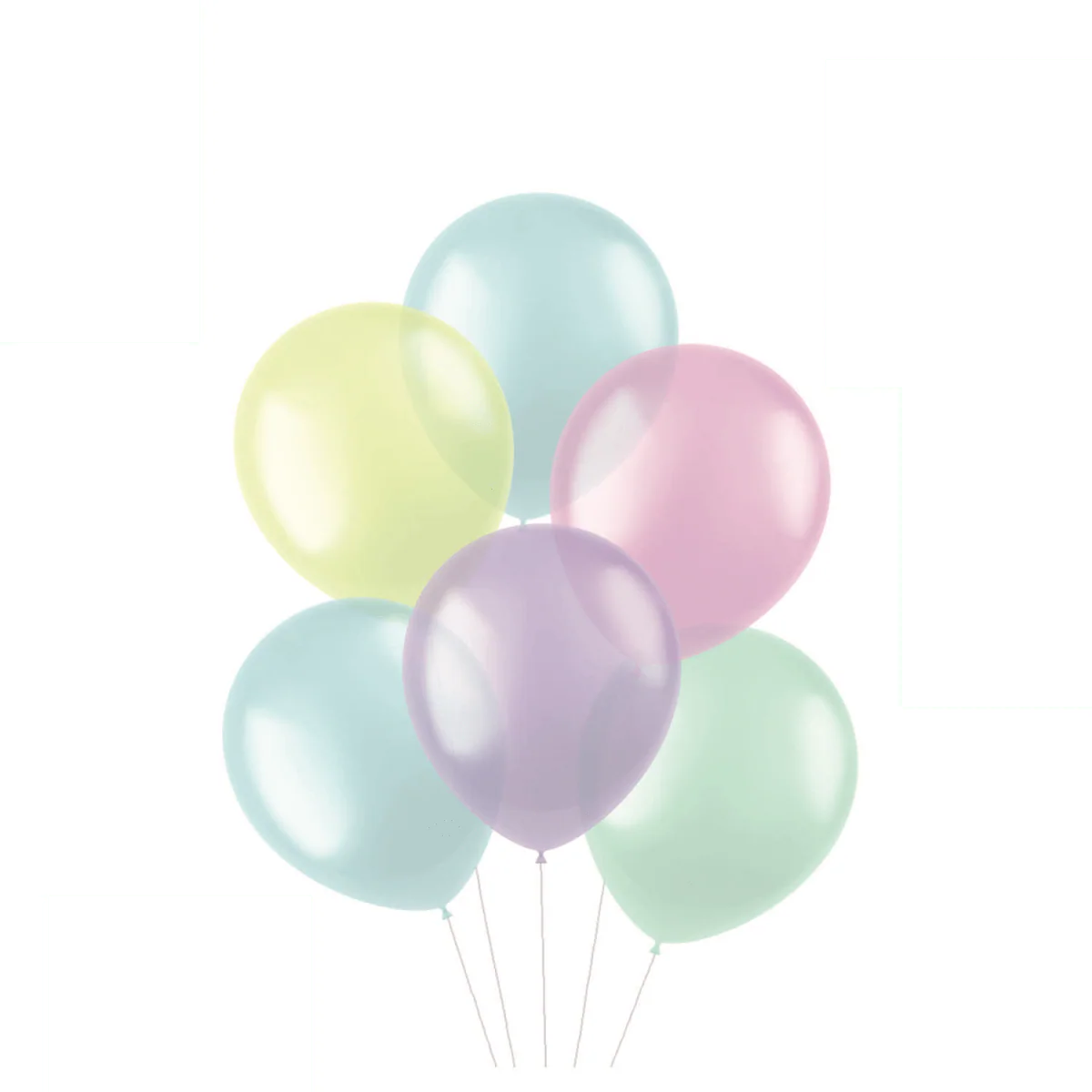 Gekleurde Ballonnen Doorzichtig Pastel 33cm 10st