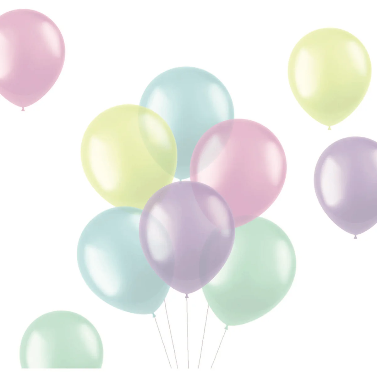 Gekleurde Ballonnen Doorzichtig Pastel 33cm 10st - Image 2