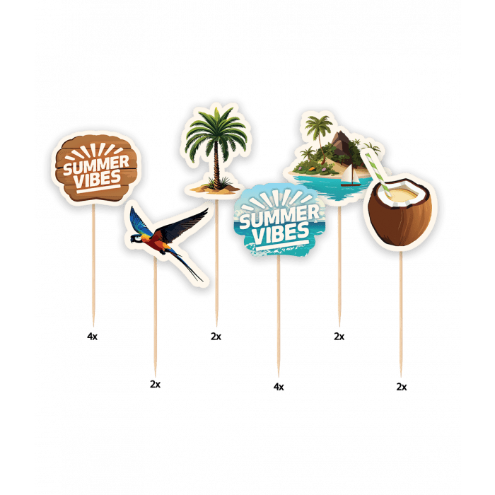 Gekleurde Cocktailprikkers Summer Vibes 6,5cm 6st - Image 2