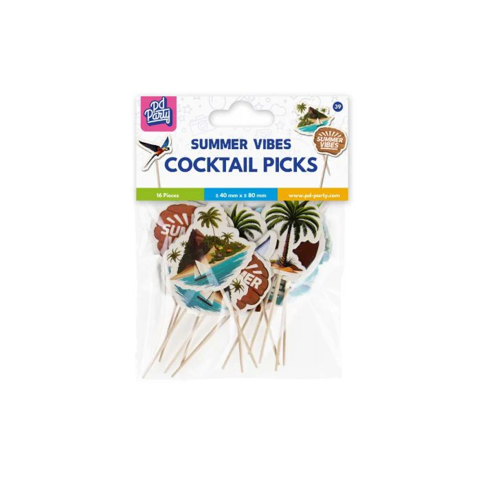 Gekleurde Cocktailprikkers Summer Vibes 6,5cm 6st - Image 3