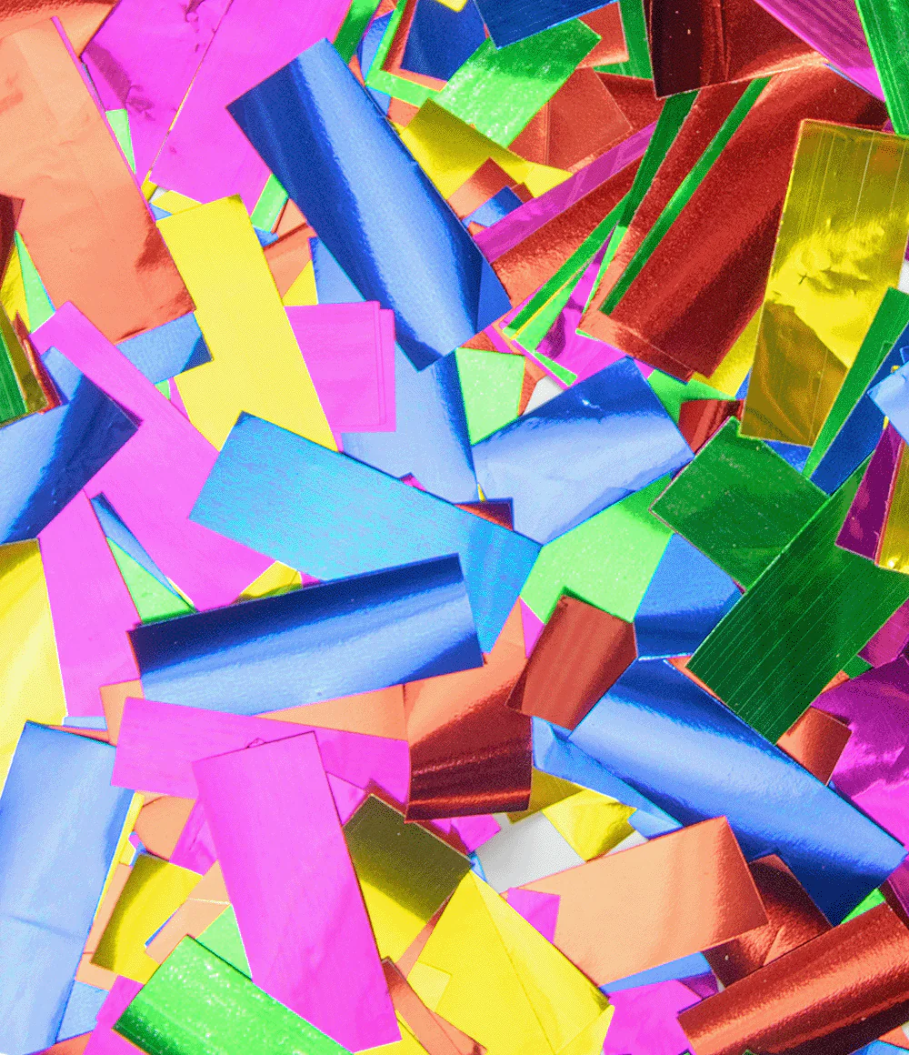 Gekleurde Confetti Kanon Folie Metallic 60cm - Image 2