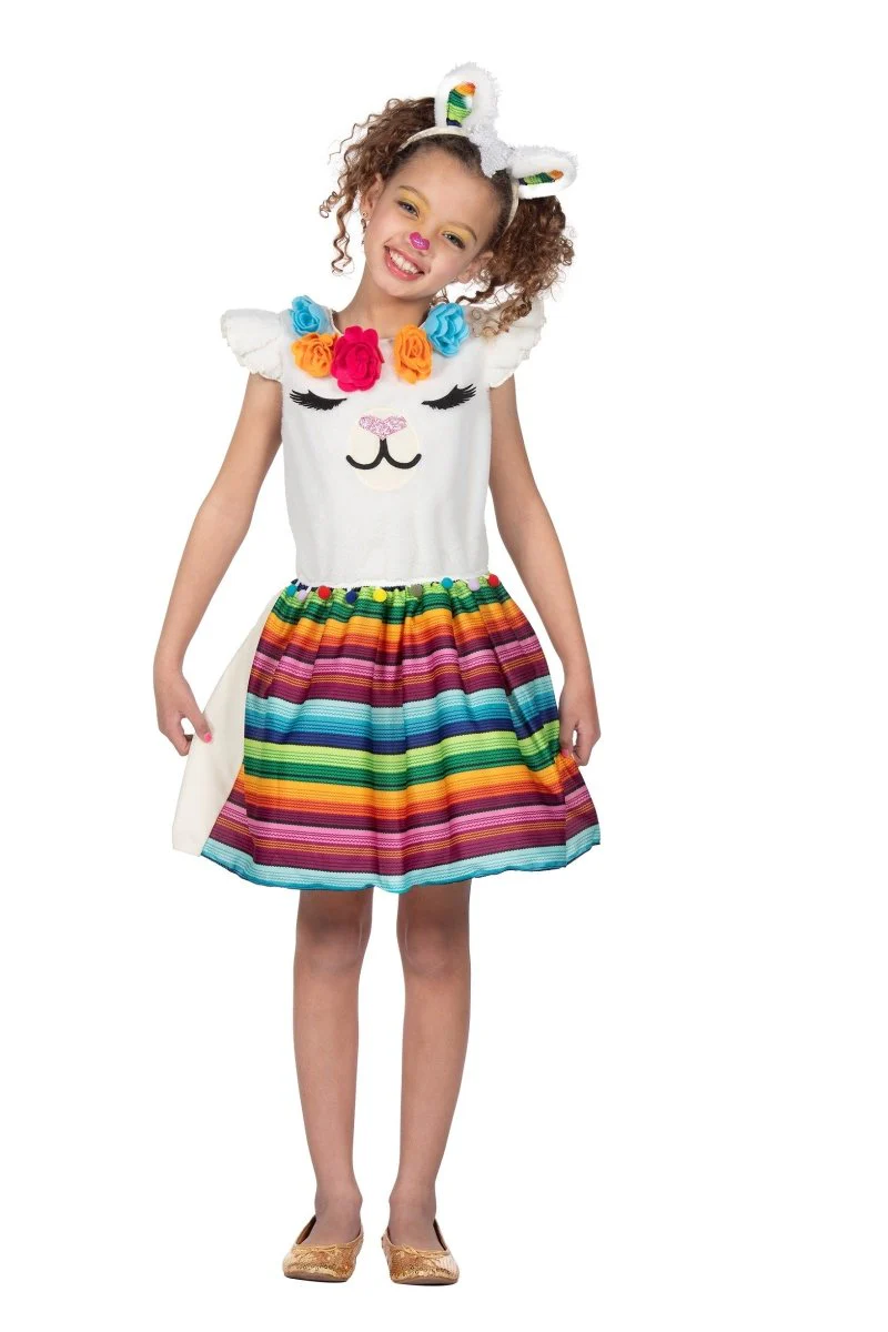 Gekleurde Jurk Meisje Alpaca