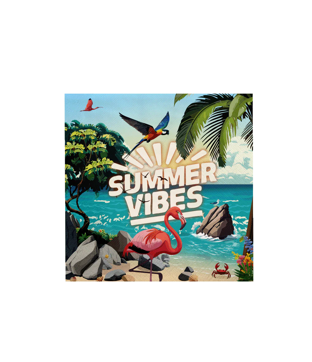 Gekleurde Servetten Summer Vibes 16cm 16st