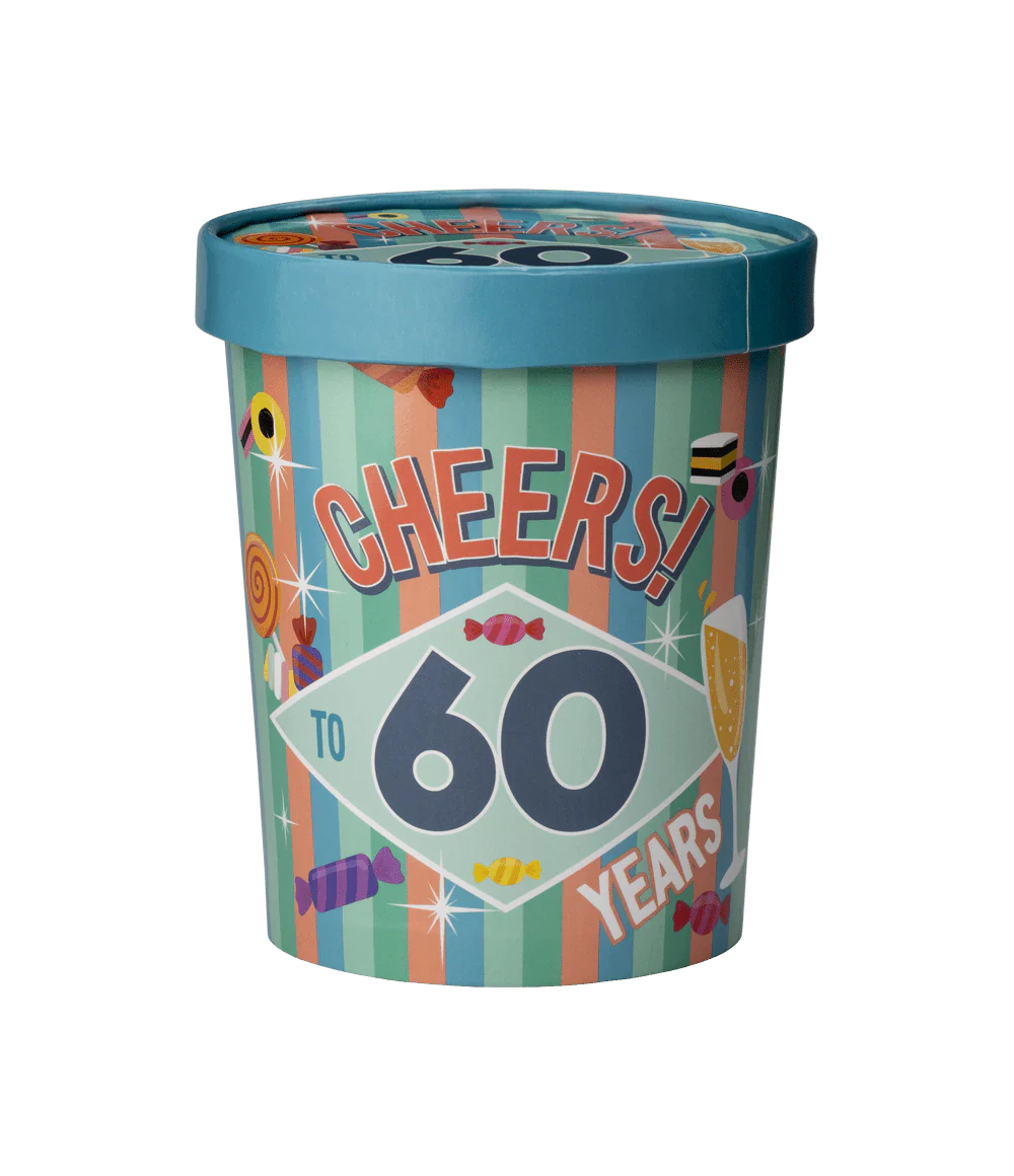 Gekleurde Snoepbakje 60 Jaar 12cm