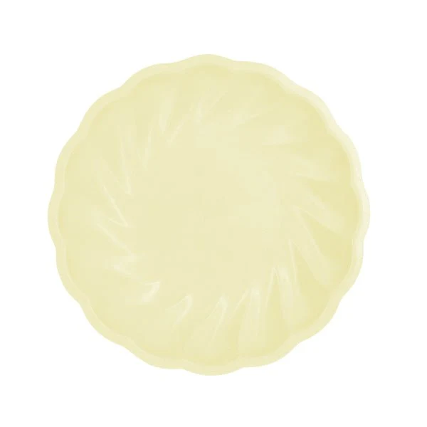 Gele Borden Rond Swirl Pastel 22,9cm 6st