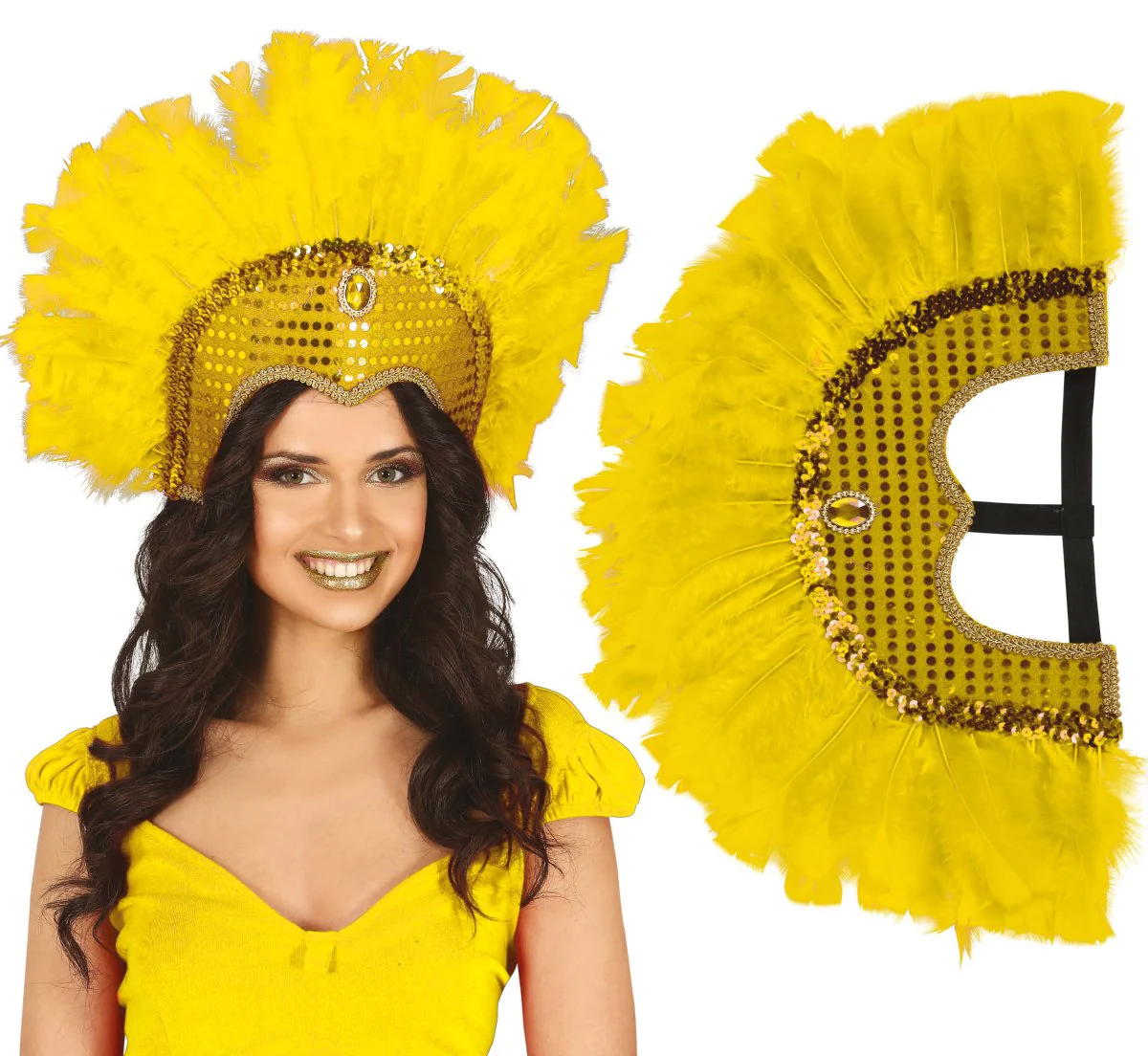 Gele Tooi Veren En Glitters - Image 4