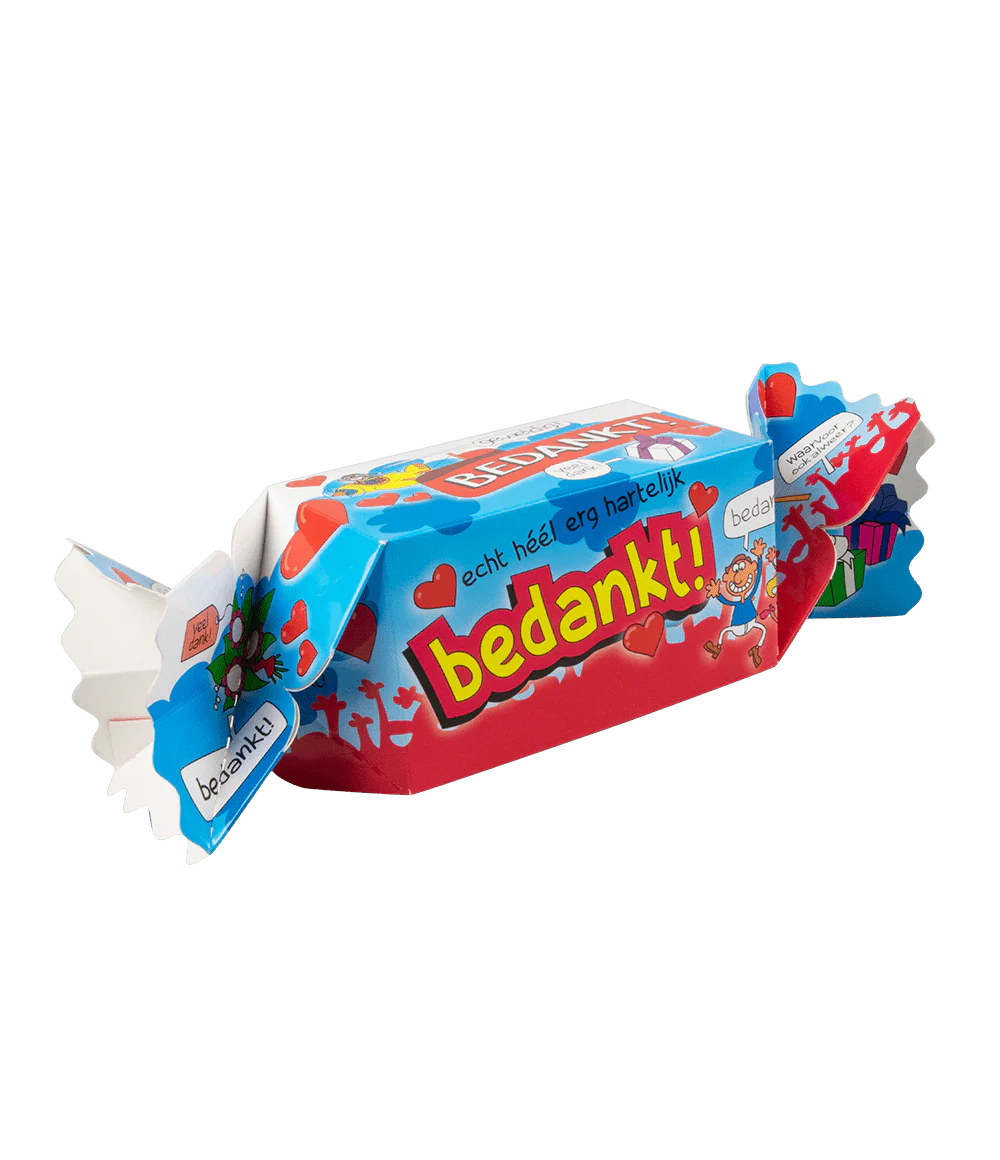 Geschenkdoosje Bedankt Blauw 26cm - Image 2