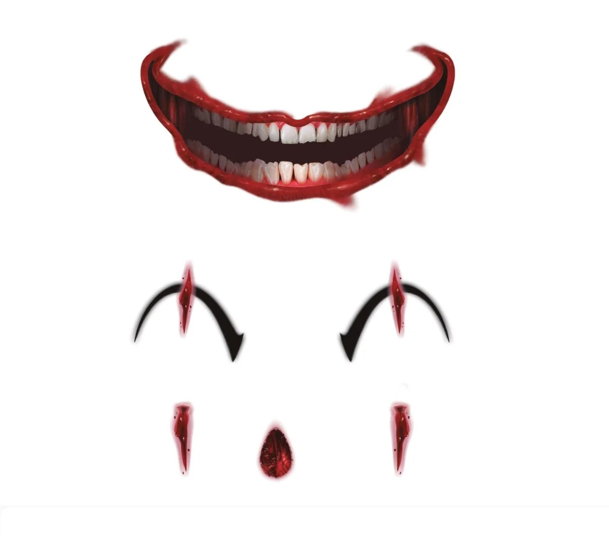 Gezicht Stickers Clown 30x14 cm - Image 2