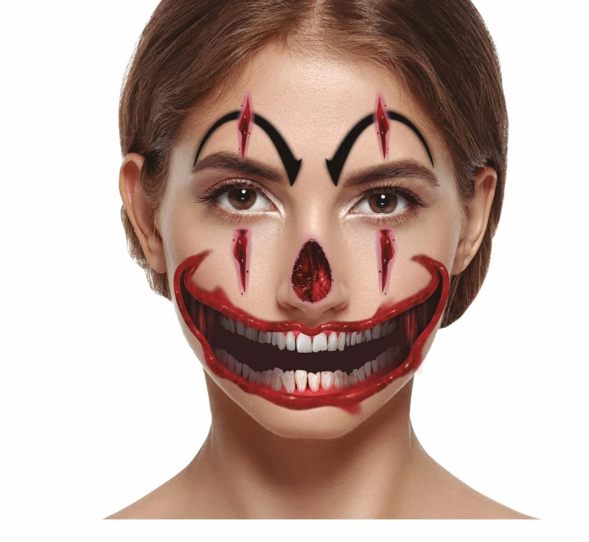 Gezicht Stickers Clown 30x14 cm - Image 3