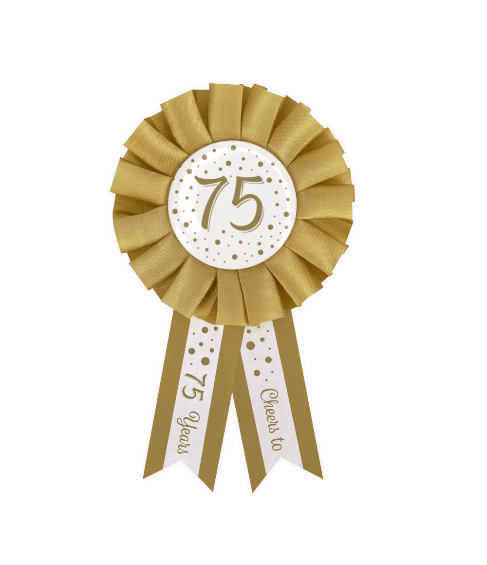 Goud Witte Rozet 75 Jaar