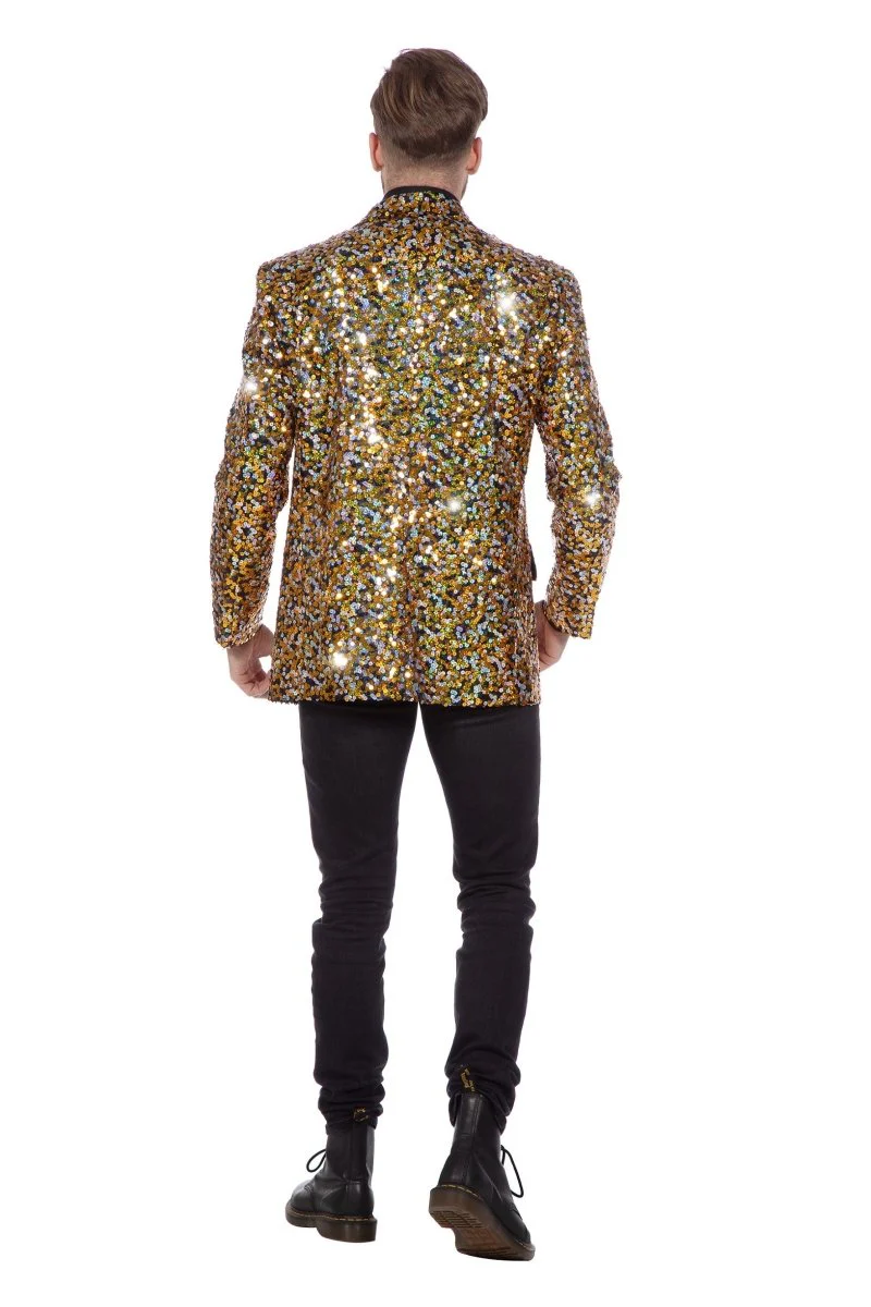 Goud Zilveren Blazer Heren Pailletten - Image 3