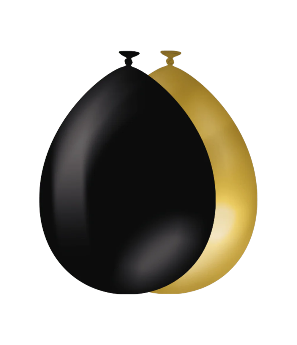 Goud Zwarte Ballonnen 30cm 10st