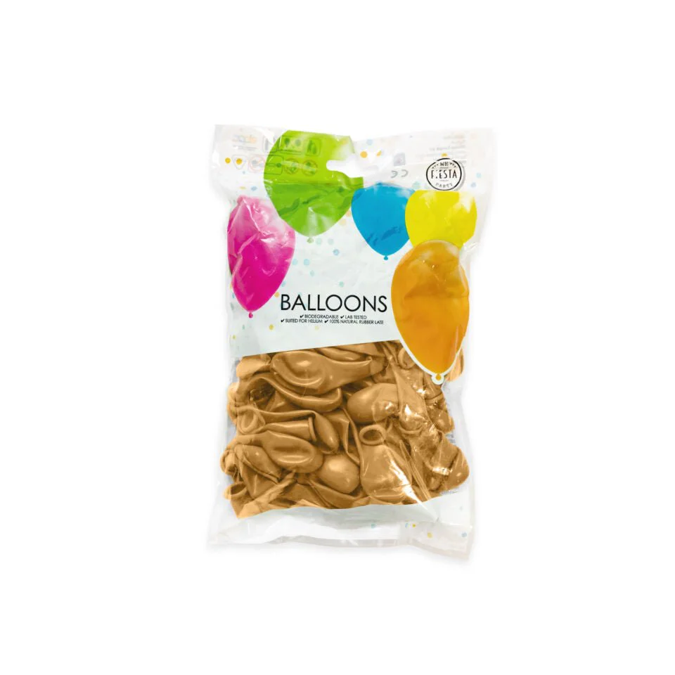 Gouden Ballonnen Metallic 13cm 100st - Image 2