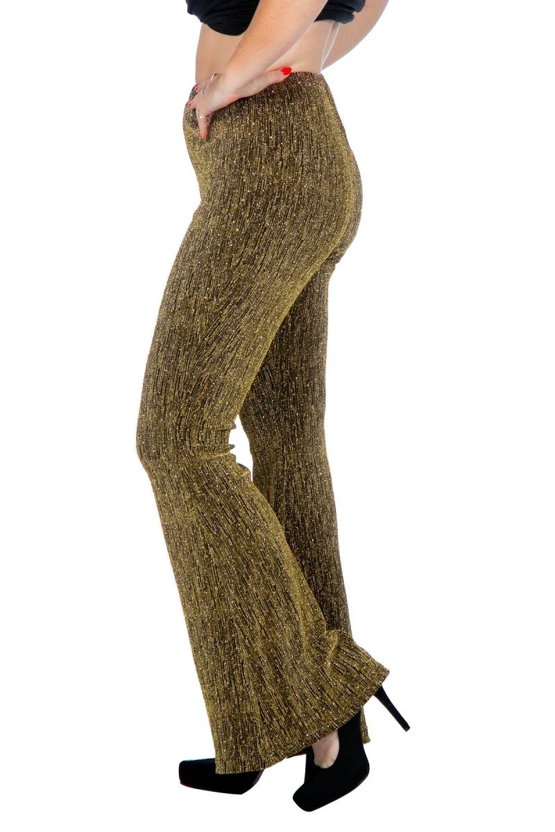 Gouden Broek Dames Flared Glitter - Image 2