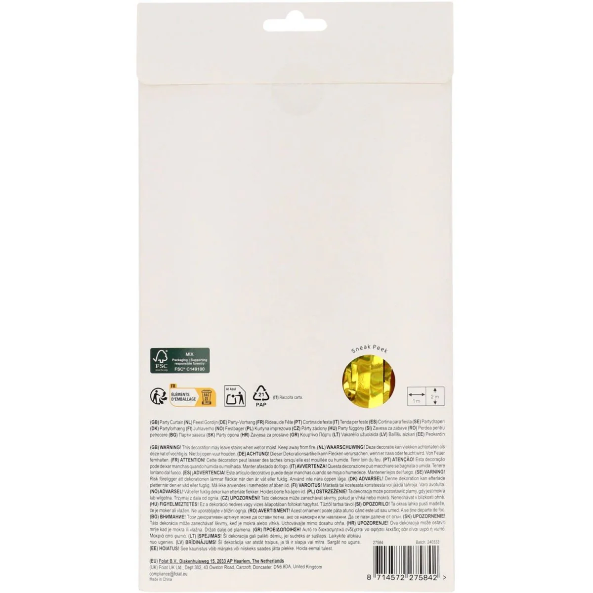 Gouden Deurgordijn 2m - Image 3