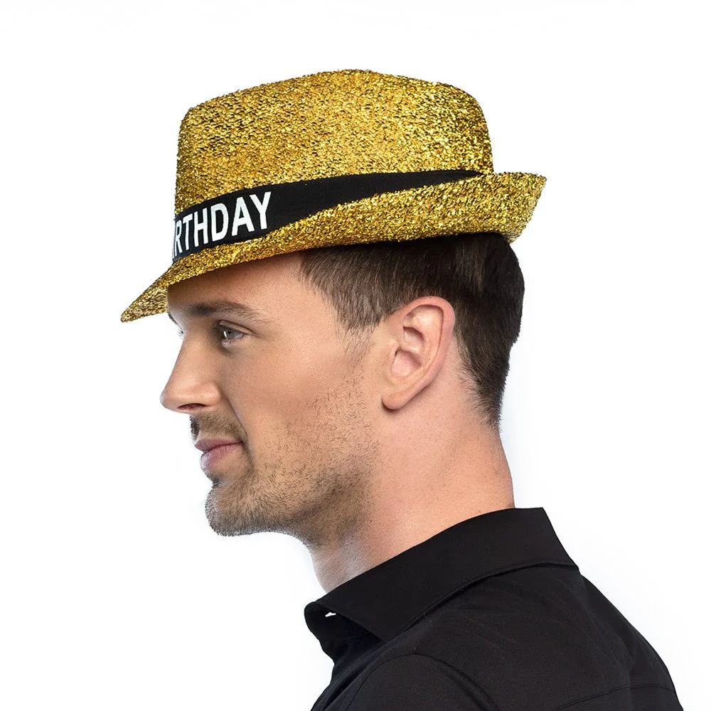 Gouden Happy Birthday Hoed - Image 3